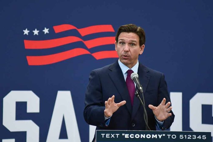 Man in suit speaking at a podium with microphone.