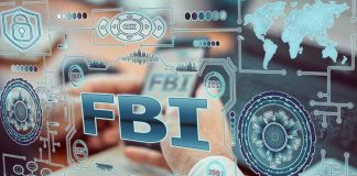 FBI text surrounded by digital security graphics