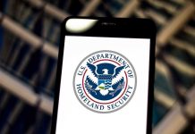 U.S. Department of Homeland Security logo on smartphone