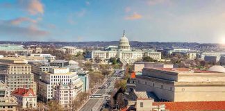 Washington DC skyline with Capitol Building in background