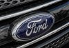 Ford logo on car grille close up