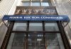 Federal Election Commission building entrance with awning.