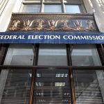 Federal Election Commission building entrance with awning.