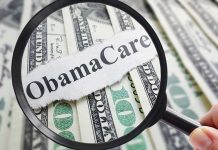 114% Increase Hits Millions! Magnifying glass over Obamacare text and money