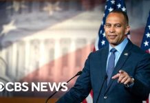 House Minority Leader Hakeem Jeffries speaks amid calls for