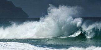 UN’s Declaration Over “100%” Tsunami Claim Crashing ocean waves against the shore under a cloudy sky