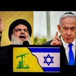 Two men with conflicting flags between them.