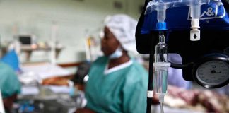 Psych Ward Move Triggers U.S. Outcry IV drip and blood pressure gauge in a hospital ward