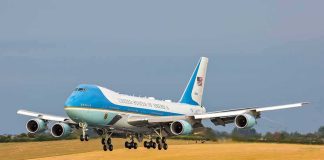 Air Force One Scare at Joint Base Andrews Airplane landing on runway with landing gear extended