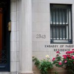 Diplomacy Returns To Pakistan Embassy residence entrance with barred window and roses