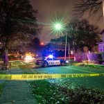 Sobbing Arrest Video Ignites Washington Firestorm Police car blocks residential street at night behind caution tape