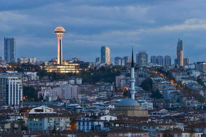 shutterstock_2200466537 Ankara skyline at dusk with Atakule tower and a mosque