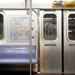 Ministry Data Upends Paris Crime Narrative Subway car interior with stainless doors and empty blue bench