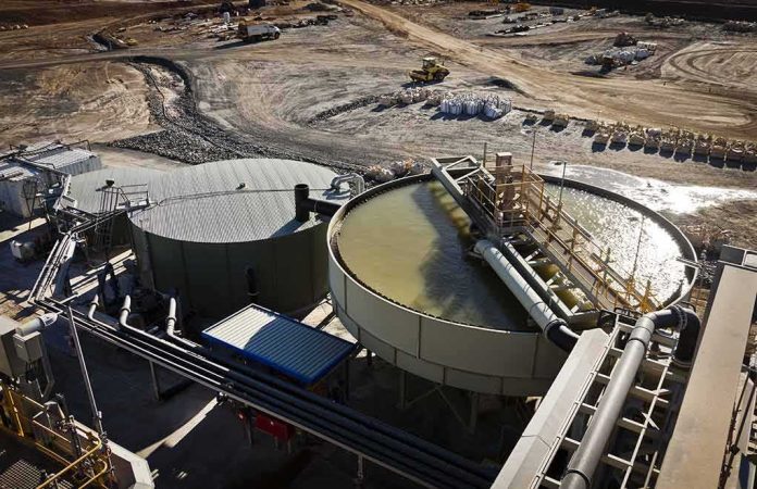 shutterstock_643398625 Industrial water treatment tanks at a mining site