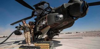 Saudi Shields Tested – Egypt Weighs Deployment attack helicopter on tarmac with crew and ammunition crates