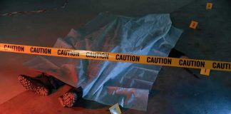 Attempted Kidnapping, Brutal Payback crime scene body under sheet behind caution tape