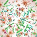 U.S. Money Near Deadly Plague Hub Colorful microscopic bacteria and viruses floating in space